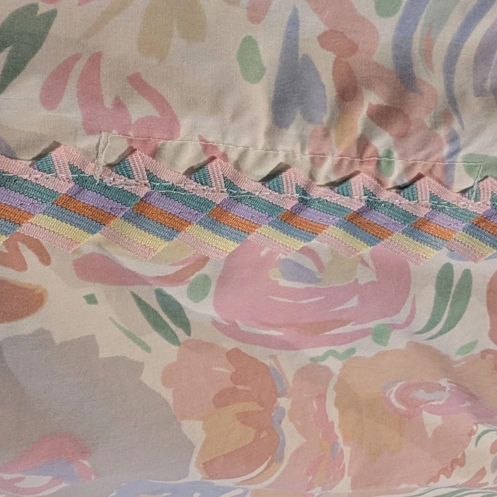 COLLIER CAMPBELL Duvet Cover Twin Floral Pastel Cotton Percale Vintage